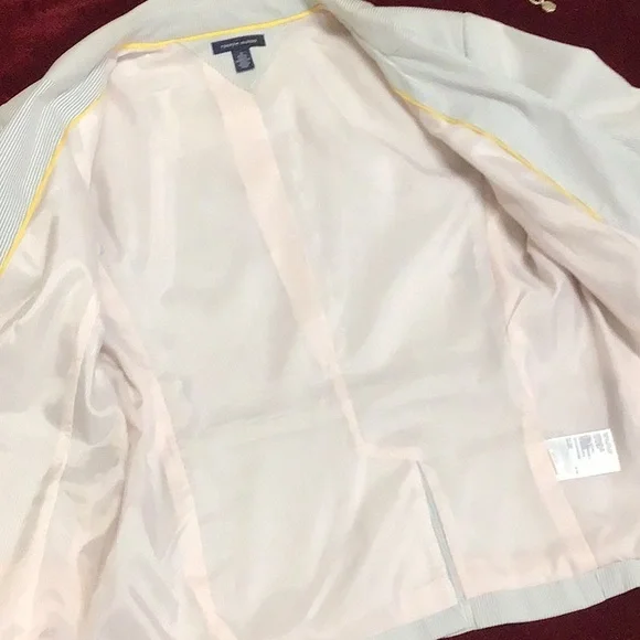 TOMMY PINSTRIPE BOYFRIEND JACKET SZ 12 - Picture 11 of 16